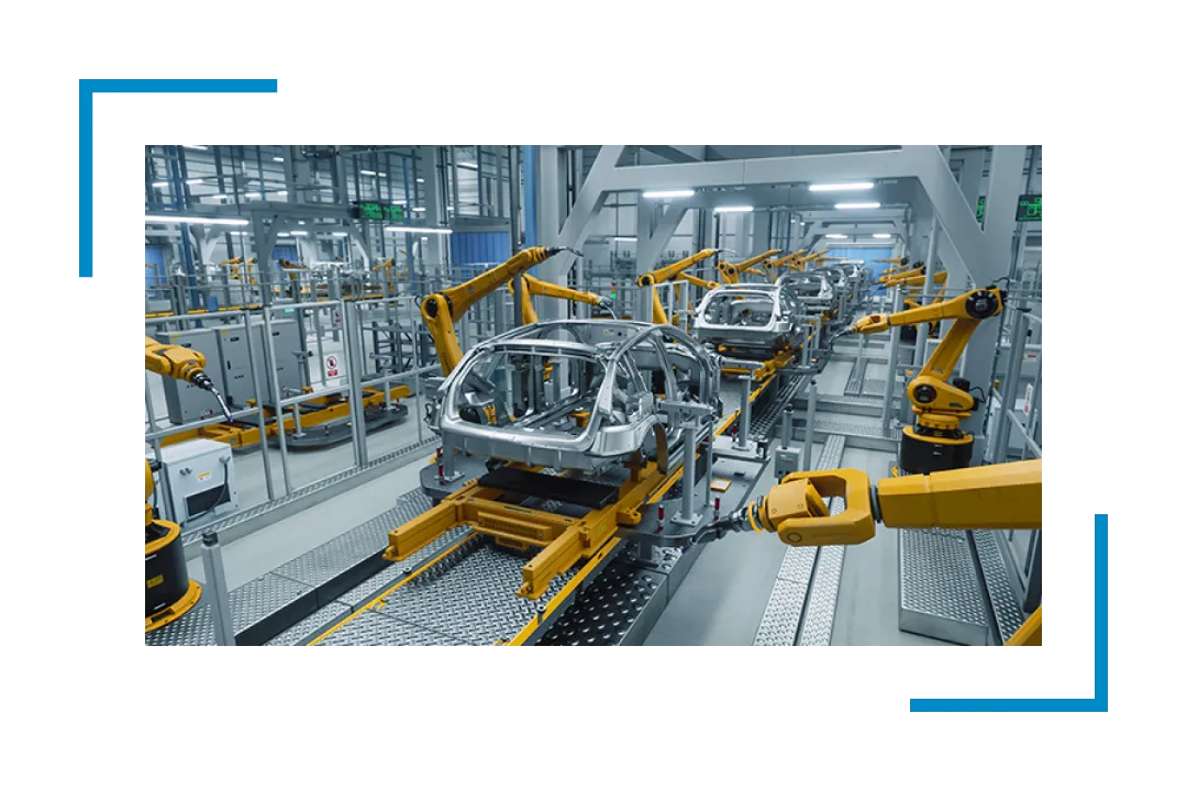 assembly line for automobiles, janitorial services