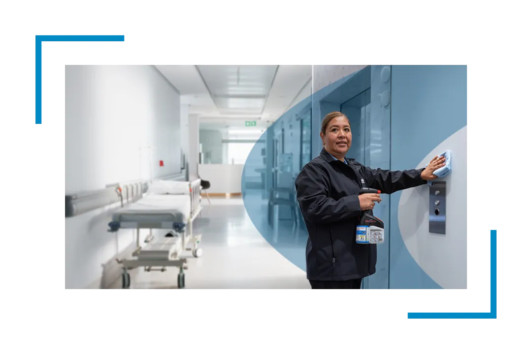 woman cleaning in hospital